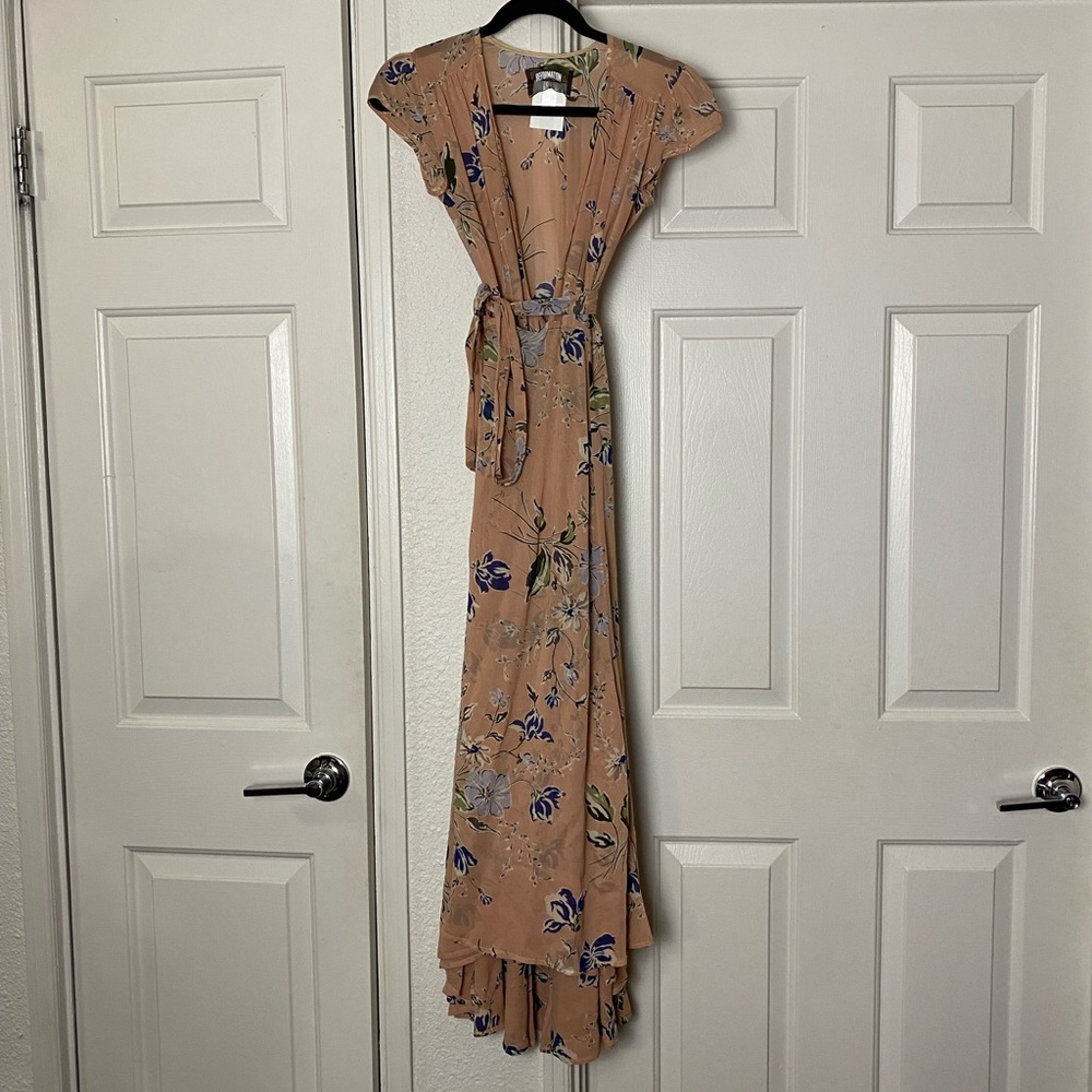 Reformation Floral Maxi Dress in Peach and Blue - Picture 7 of 10
